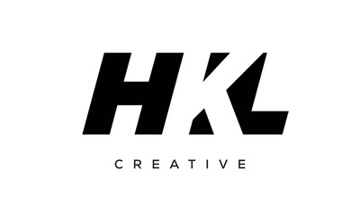 HKL letters negative space logo design. creative typography monogram vector	