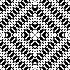 Vector geometric seamless pattern. Minimal ornamental background with abstract shapes. Black and white texture. Simple abstract ornament background. Dark repeat design for decor, fabric, cloth.