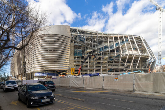Renovation work at the Santiago Bernabeu stadium, home of the Real Madrid football team