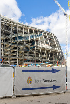 Renovation work at the Santiago Bernabeu stadium, home of the Real Madrid football team