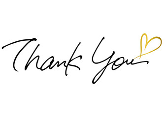 Thank You,hand lettering,black ink,heart