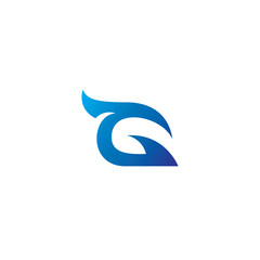 Naklejka premium G Initial Logo Design G Simple With Blue Color