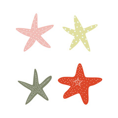 Fototapeta na wymiar Starfish. Atlantic star. Marine Animal Vector illustration on white background.