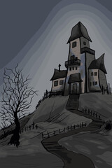 Creepy house on hill