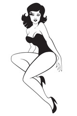 Illustration of pin up girl vector