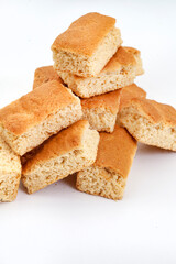 Traditional South African buttermilk rusks on white
