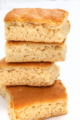 Traditional South African buttermilk rusks on white