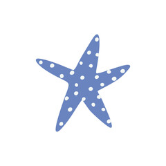 Starfish. Atlantic star. Marine Animal Vector illustration on white background.