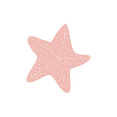 Starfish. Atlantic star. Marine Animal Vector illustration on white background.