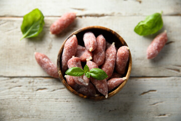 Traditional Italian mini salami