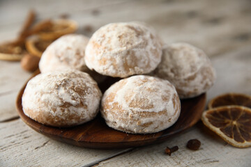 Traditional gingerbread with sugar glaze