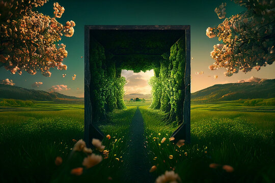 Creative spring recovery illustration