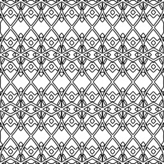 Stylish texture with figures from lines.Abstract geometric black and white pattern for web page, textures, card, poster, fabric, textile. Monochrome graphic repeating design. 