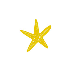 Fototapeta na wymiar Starfish. Atlantic star. Marine Animal Vector illustration on white background.