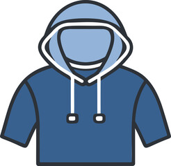 Crop top with collar flat vector illustration