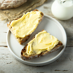 Fresh bread served with butter