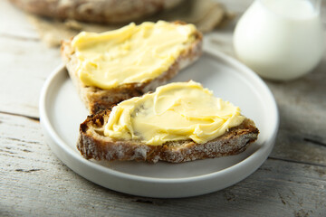Fresh bread served with butter
