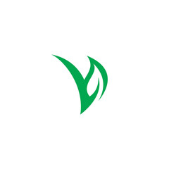 V Leaf Logo Vector. V Nature Logo