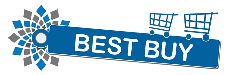 Best Buy Circular Squares Shopping Cart Text Blue Grey 