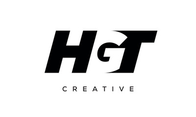 HGT letters negative space logo design. creative typography monogram vector	