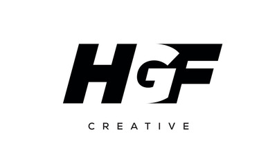 HGF letters negative space logo design. creative typography monogram vector	