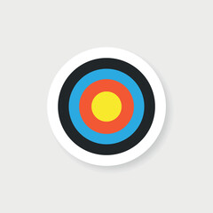 Archery target icon in flat style. Dartboard vector illustration on isolated background. Aim accuracy sign business concept.