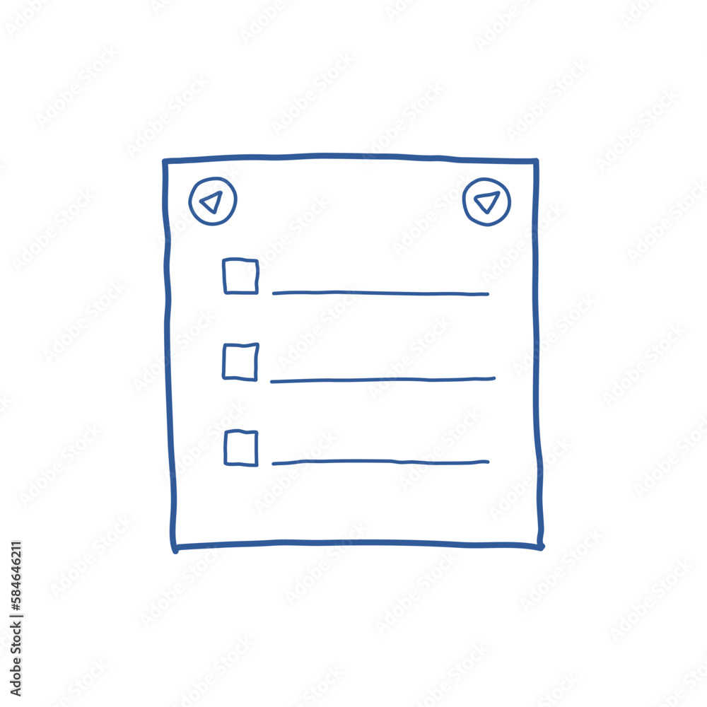 Poster hand drawn memo paper sheet icon in flat style. sticky note vector illustration on isolated backgrou