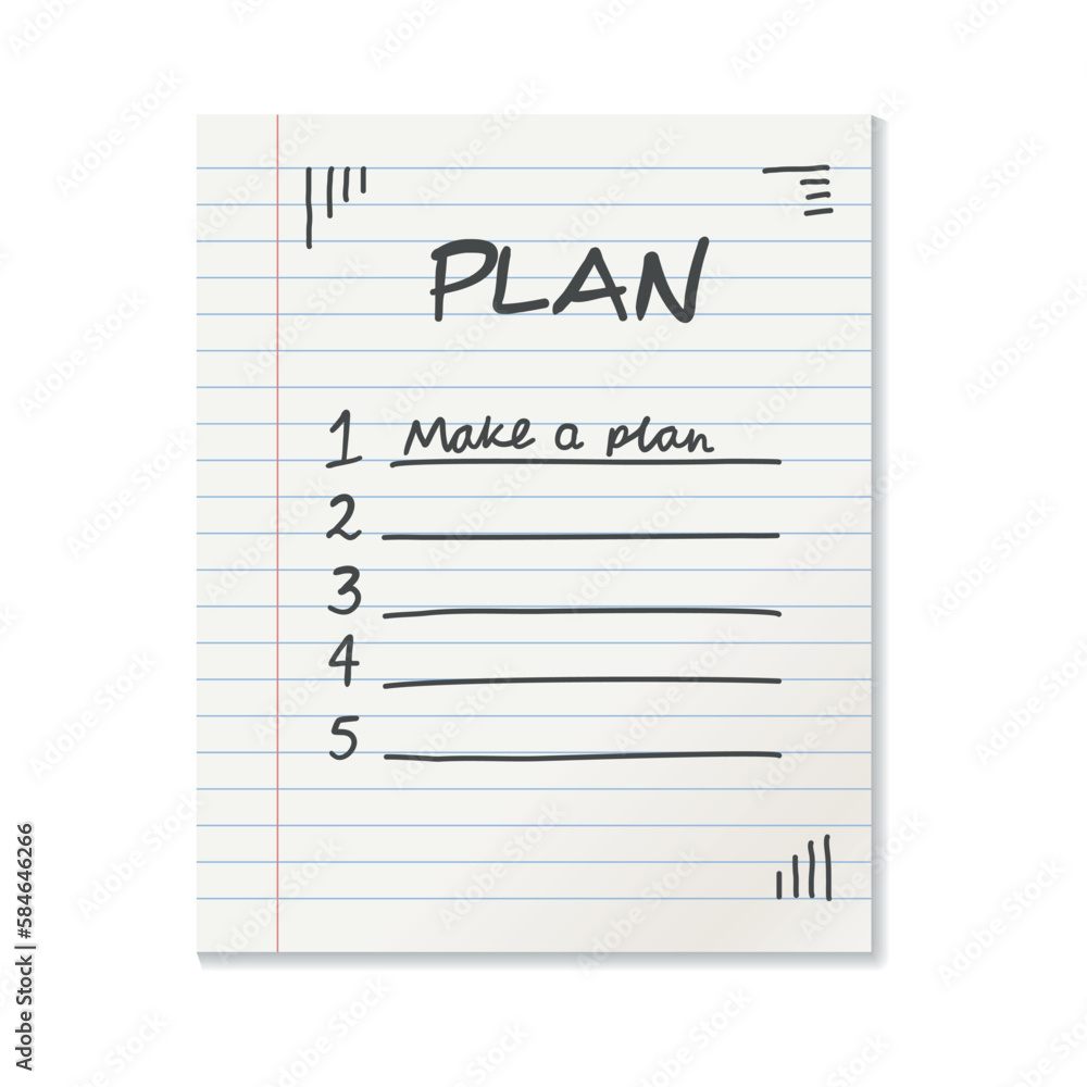 Aufkleber realistic line paper note icon in flat style. to do list icon with hand drawn text vector illustrati