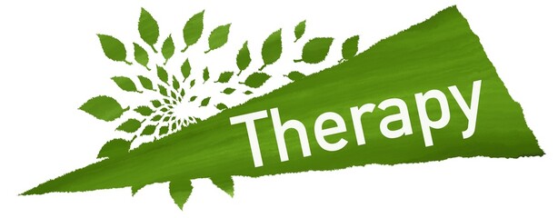 Therapy Green Leaves Jagged Triangle Text