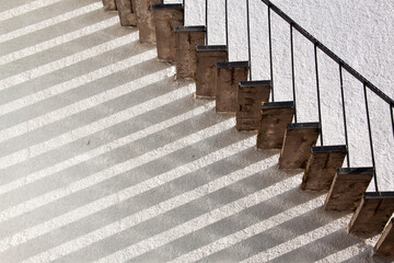 Staircase with shadow on the wall
