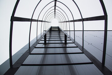 Staircase to the top of the building in the sky.