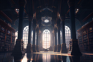 Obraz premium AI-generated library illustration