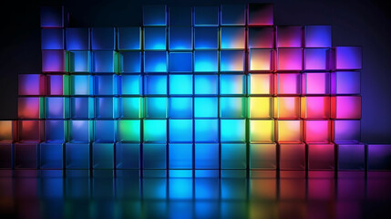 Wallpaper with glass squares. Design visual element for banner header poster or cover. Generative AI