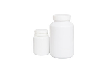 Blank medicine bottle isolated on white background