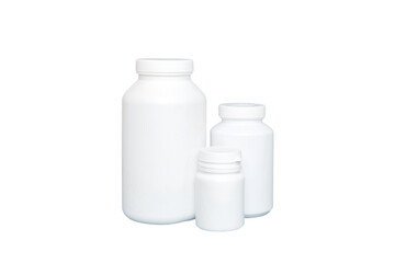 Blank medicine bottle isolated on white background
