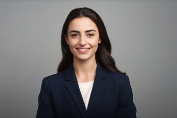 Studio portrait of businesswoman looking at camera.. Photo generative AI