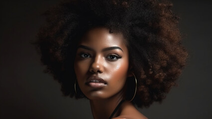 African woman - Afro woman beauty concept, created with Generative AI technology