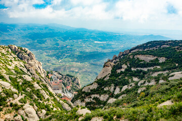 Montserrat Abbey and mountain near Barcelona, Spain	