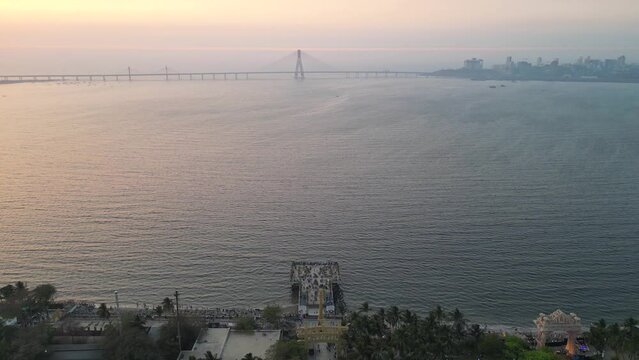 sea link view from Chaitya bhoomi Dr. Babasaheb Ambedkar Smarak top view Dadar mumbai