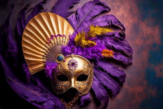 ?arnival mask costume for venetian party celebration, created with generative ai