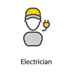 Electrician icon design stock illustration