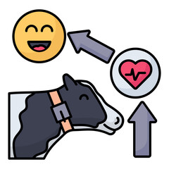 Animal Health Tracker Concept Vector Icon Design, dairy farm digital transformation symbol, e-agriculture Sign, digital agricultural revolution stock illustration