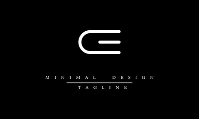 CE or EC Minimal Logo Design Vector Art illustration 