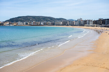 Cantabrian Sea beach landscape, San Sebastian, Basque Country, Spain