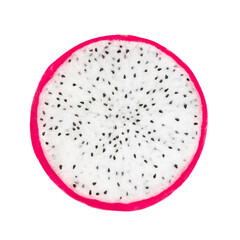 Isolated Dragon fruit, Circle. Fresh fruits. Package design element