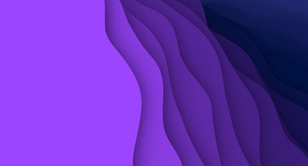 3D illustration - Purple papercut gradient design with copy space