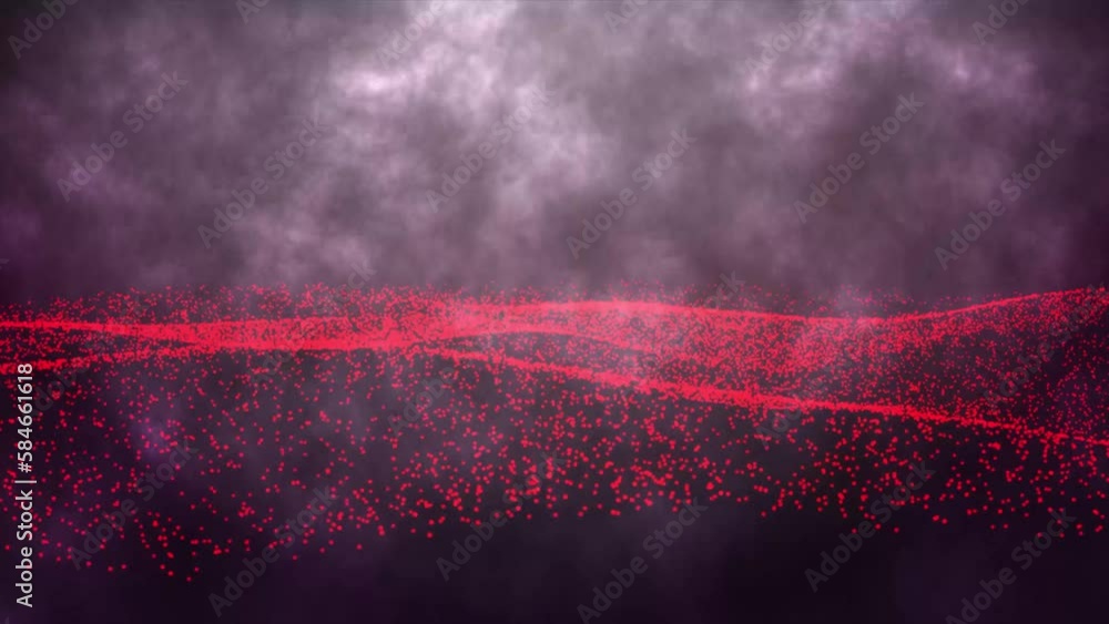 Poster blurred lights vector abstract background. abstract wave moving dots flow particles. colorful wave o