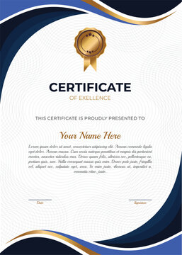 Elegant diploma certificate template design