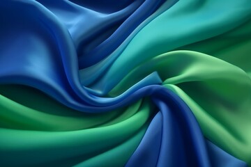 Silk texture elegant background and wallpaper. green and blue color (ai generated)