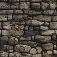 Seamless Natural Stone Wall Textures Pattern Illustration Background with Generative AI